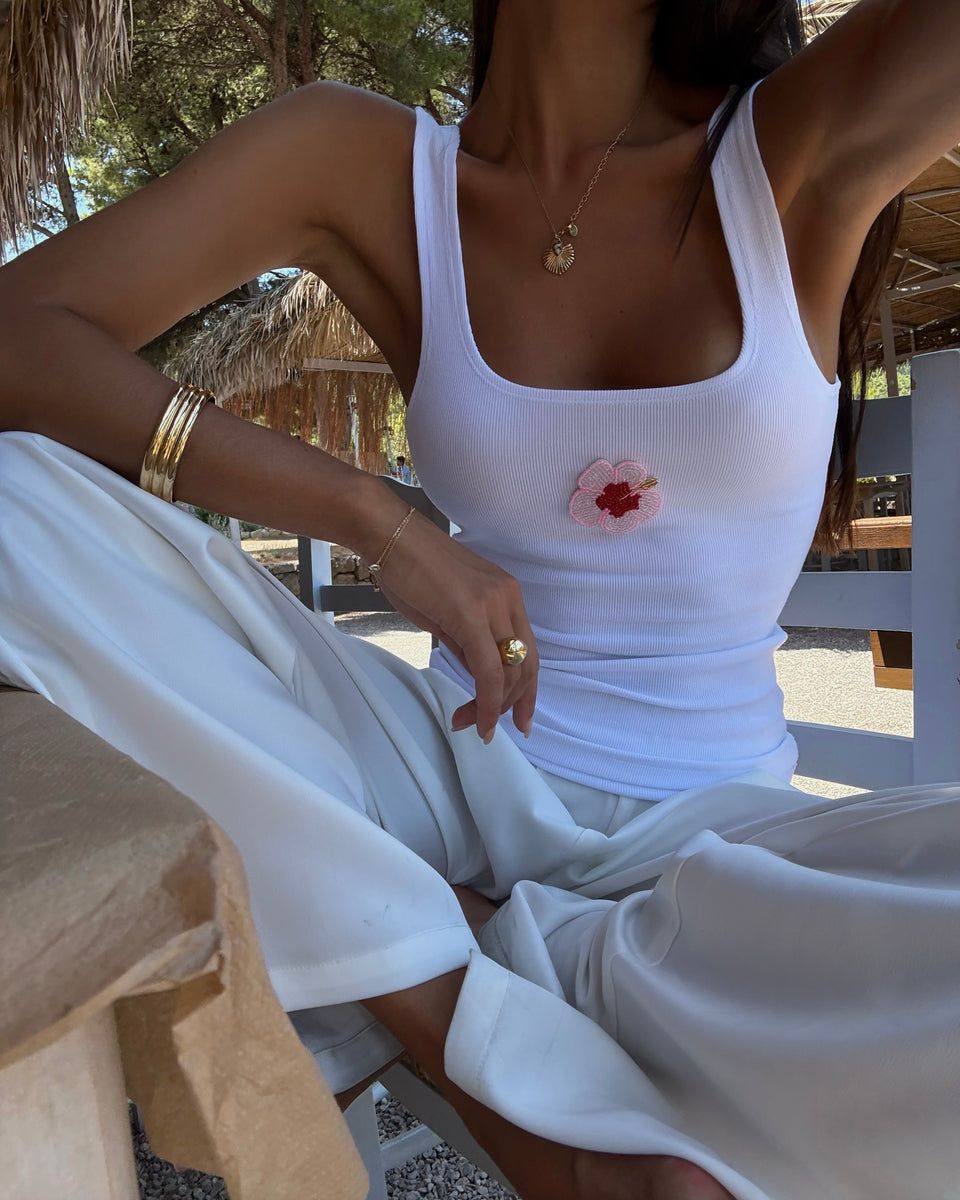 Hibiscus Beaded Tank