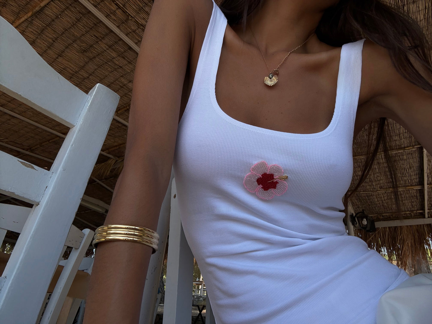 Hibiscus Beaded Tank